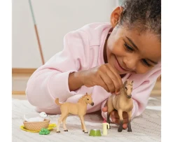 Ken Black Schleich Horse Club 42432 Sarah's Baby Animal Care Set| Farm Model Vehicles & Playsets|Dolls & Dollhouses