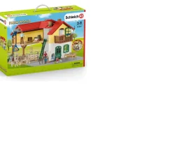 Ken Black Schleich Large Farmhouse with Stable and Animals 4| Action Figures & Playsets|Farm Model Vehicles & Playsets