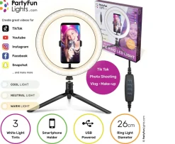 Ken Black Selfie Ring LEG Light with Phone Holder| Gaming Accessories|Imaginative Play