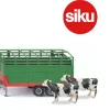 Ken Black Siku 1:32 Livestock Trailer with 2 Cows 2875| Farm Model Vehicles & Playsets
