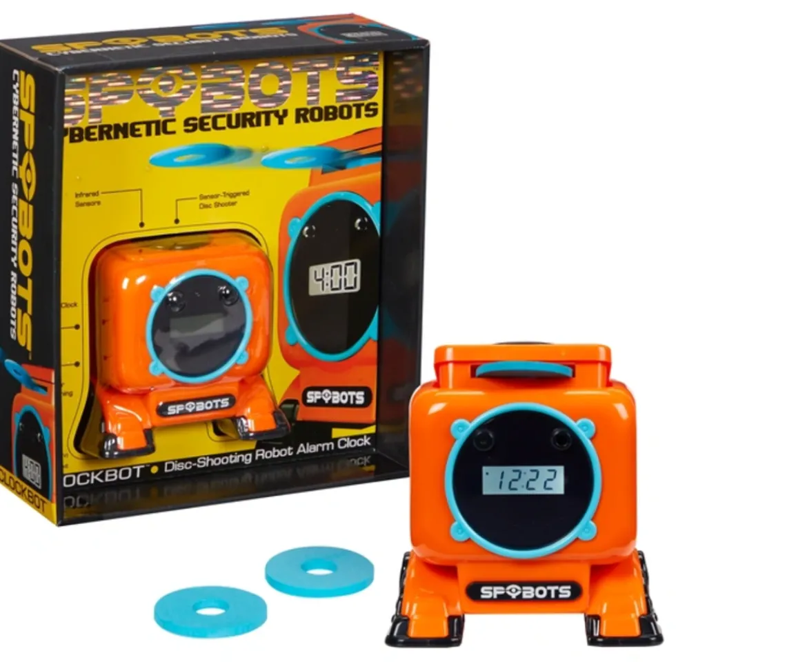 Ken Black Spybots Clockbot Disc-Shooting Robot Alarm Clock| Action Figures & Playsets