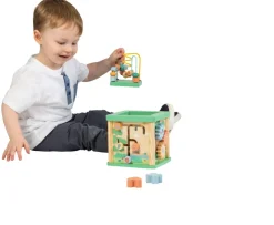 Ken Black Squirrel Play Safari Wooden Sort & Play Activity Cube| Wooden Toys