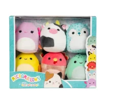 Ken Black Squishmallows Original Micromallows 6-Pack – Cailey Crab, Cole Turtle, Connor Cow, Gavi Turkey, Hasa| Soft Toys
