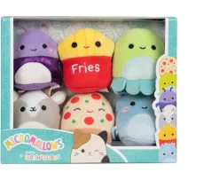 Ken Black Squishmallows Original Micromallows 6-Pack – Axel Beetle, Lune Loch Ness Monster, Malcolm Mushroom,| Soft Toys