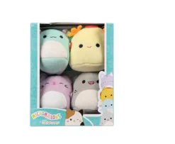 Ken Black Squishmallows Original Micromallows 4-Pack Irina Axolotl, Tabitha Cat, Tex Taco, Gordon Shark| Soft Toys
