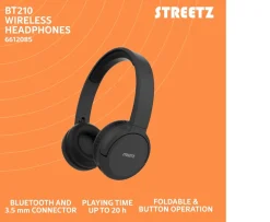 Ken Black Streetz BT210 Bluetooth On Ear Headphones Black| Audio & Electronics