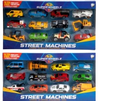 Ken Black Super Wheelz Street Machines Diecast Vehicle 12 Pack Assortment| Building & Vehicle Toys