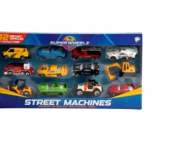 Ken Black Super Wheelz Street Machines Diecast Vehicle 12 Pack Assortment| Building & Vehicle Toys