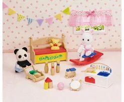 Ken Black Sylvanian Families Baby's Toy Box -Snow Rabbit & Panda Babies-| Dolls & Dollhouses