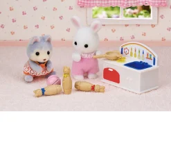 Ken Black Sylvanian Families Baby's Toy Box -Snow Rabbit & Panda Babies-| Dolls & Dollhouses