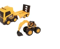 Ken Black Teamsterz JCB Mega Transporter With Excavator| Action Figures & Playsets