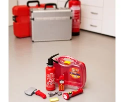 Ken Black Theo Klein 8984 7-piece Fire Brigade suitcase I Fire extinguisher including spray function, crowbar,| Building & Vehicle Toys