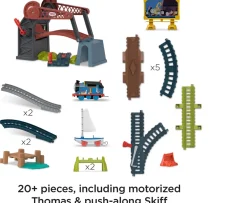 Ken Black Thomas & Friends Bridge Lift Thomas & Skiff Track Playset| Preschool & Electronic Learning