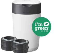 Ken Black Tommee Tippee Twist & Click Advanced Nappy Bin Starter Set with 4 Cassettes| Potty Training