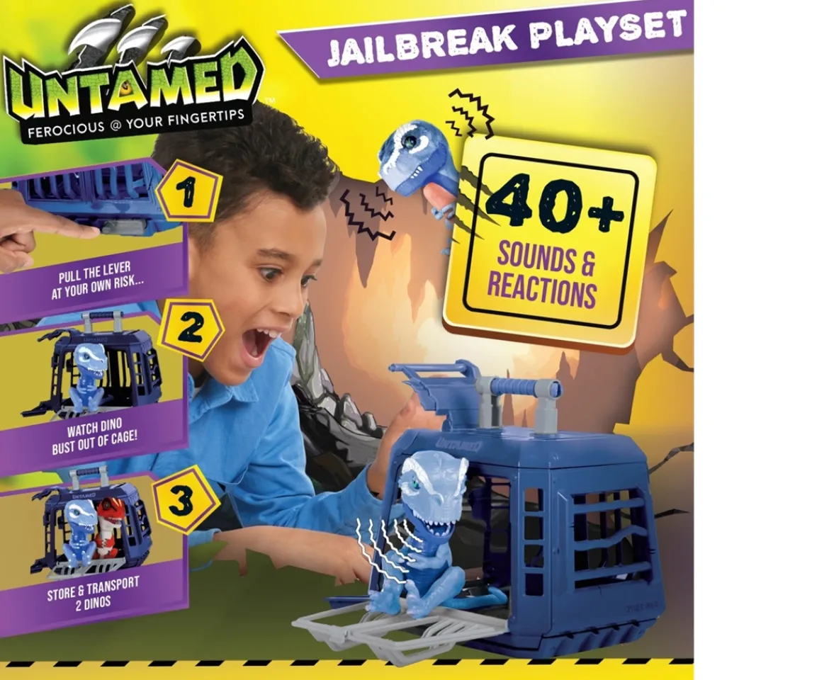 Ken Black Untamed Jailbreak Playset with Interactive T-Rex| Action Figures & Playsets