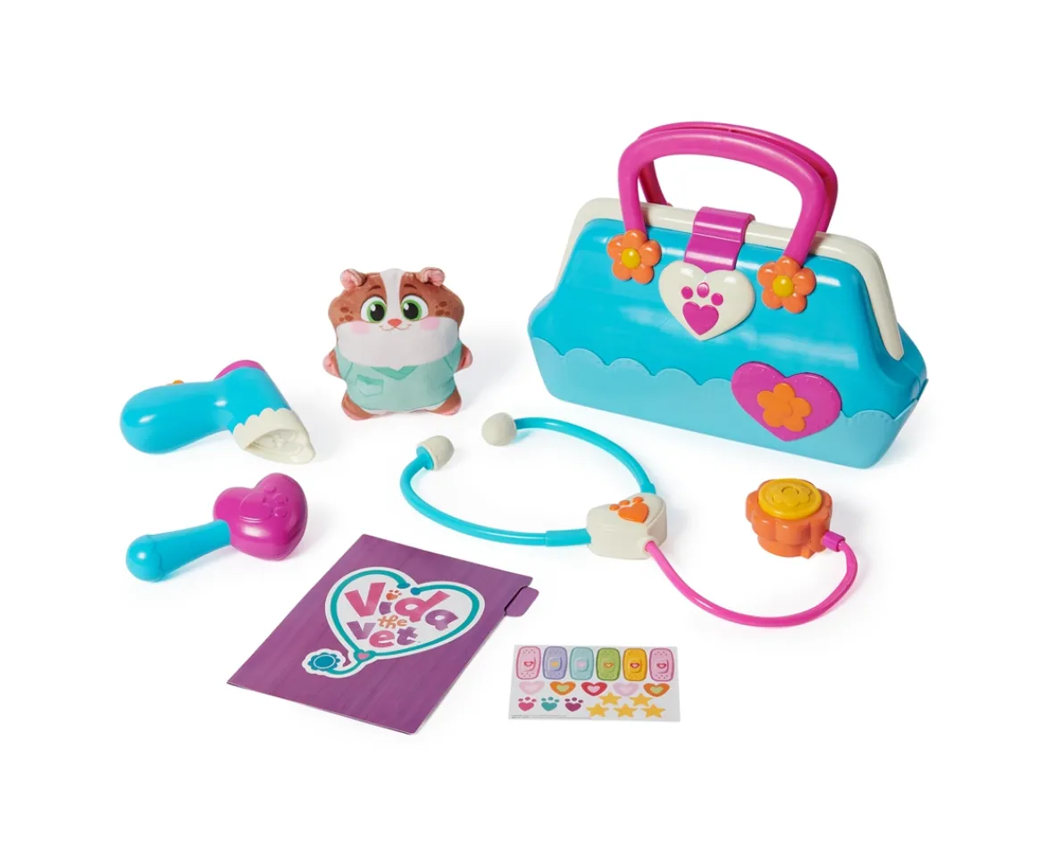 Ken Black Vida the Vet, Vet’s Bag with 5 Veterinary Doctor Kit Accessories, 1 Popcorn Plush Toy & Stickers| Preschool & Electronic Learning