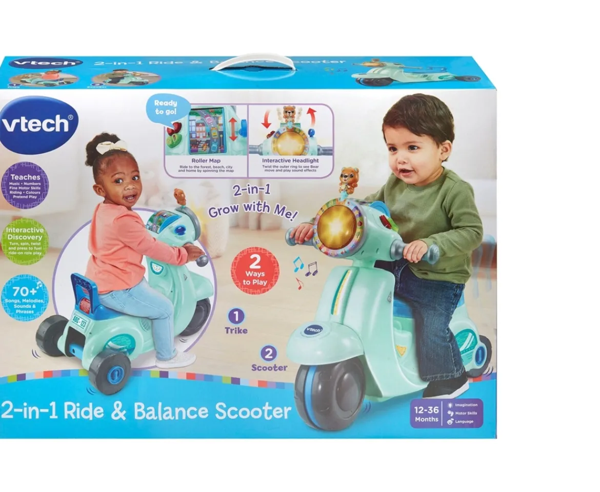 Ken Black VTech 2-in-1 Ride & Balance Scooter| Vtech|Pedal & Foot To Floor Ride Ons