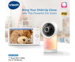 Ken Black VTech RM7766HD 7" Smart Pan & Tilt Monitor| Baby Monitors
