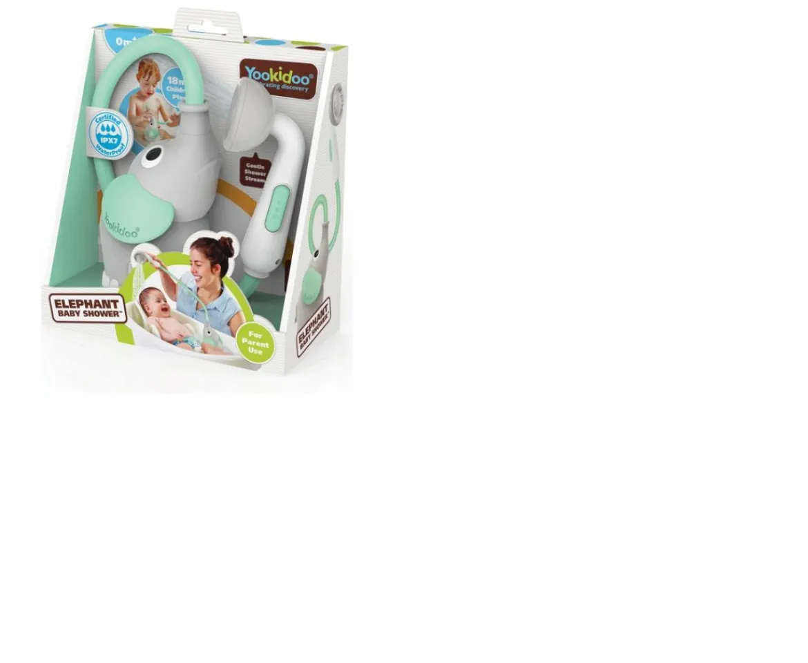 Ken Black Yookidoo Elephant Baby Shower Toy– Turquoise| Bath & Changing